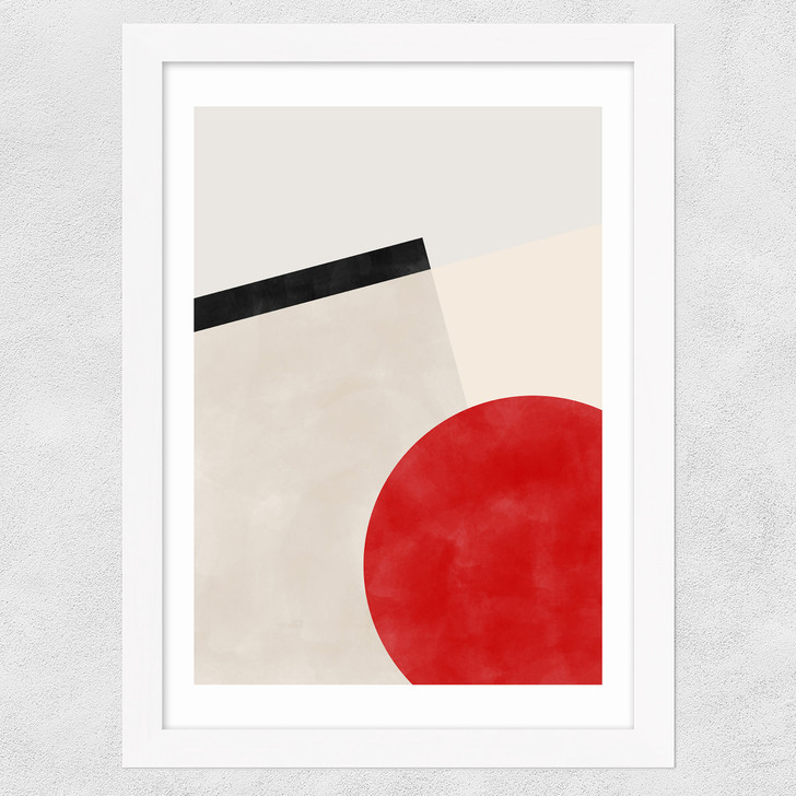 Pink & Red Graphic Poster III Wide White Frame