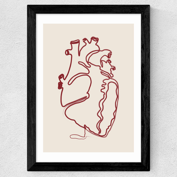 Heart Line Wide Black Frame