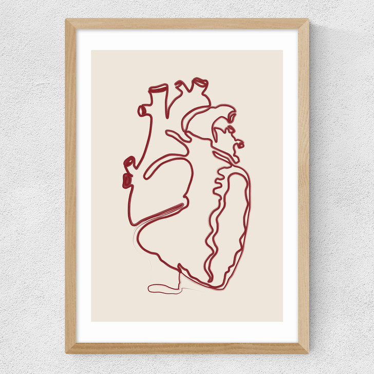 Heart Line Medium Oak Frame