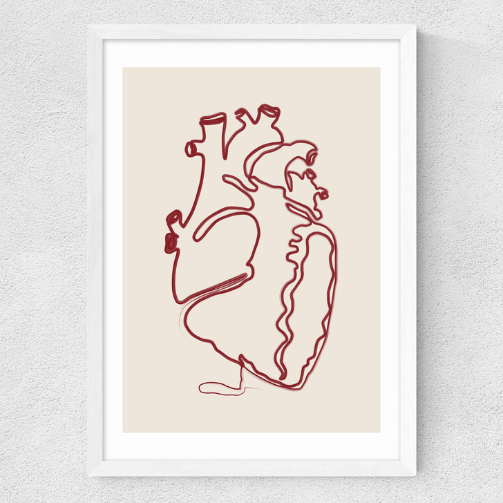 Heart Line Medium White Frame