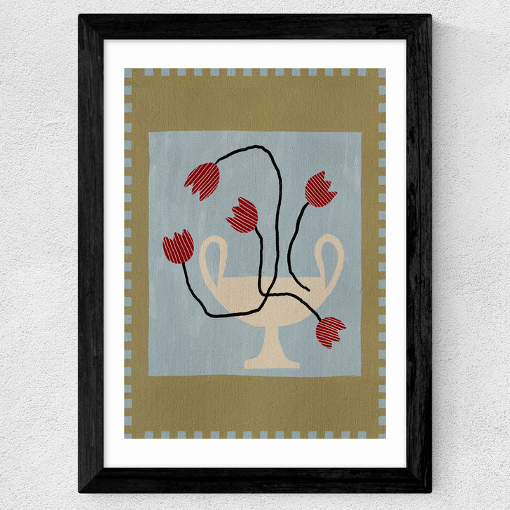 Out of Vase Blooms VI Wide Black Frame