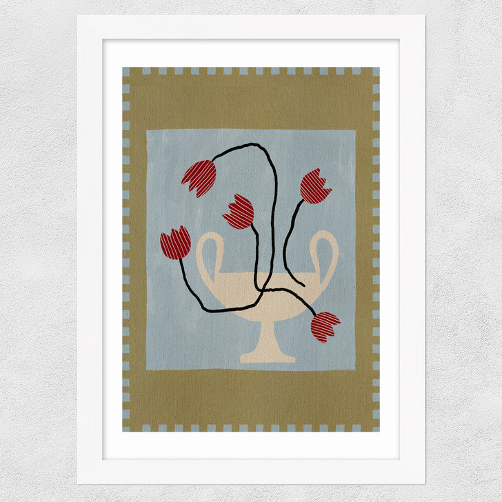 Out of Vase Blooms VI Wide White Frame