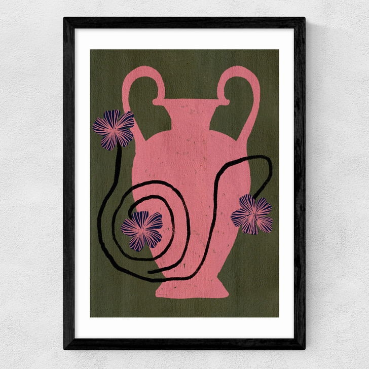 Out of Vase Blooms I Medium Black Frame