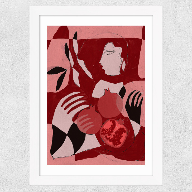 Pomegranate of the Soul II Wide White Frame