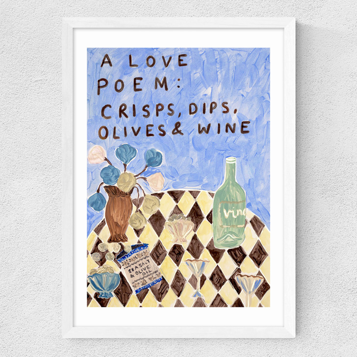 A Love Poem Medium White Frame