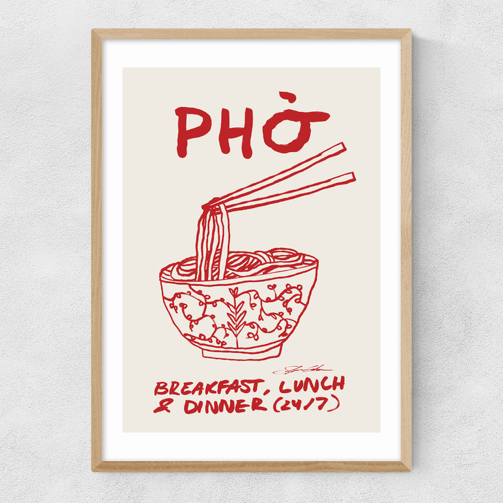 pho art print by stephie cardona in oak frame