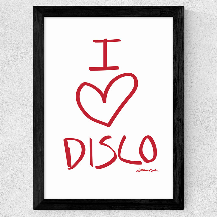 I Love Disco Wide Black Frame
