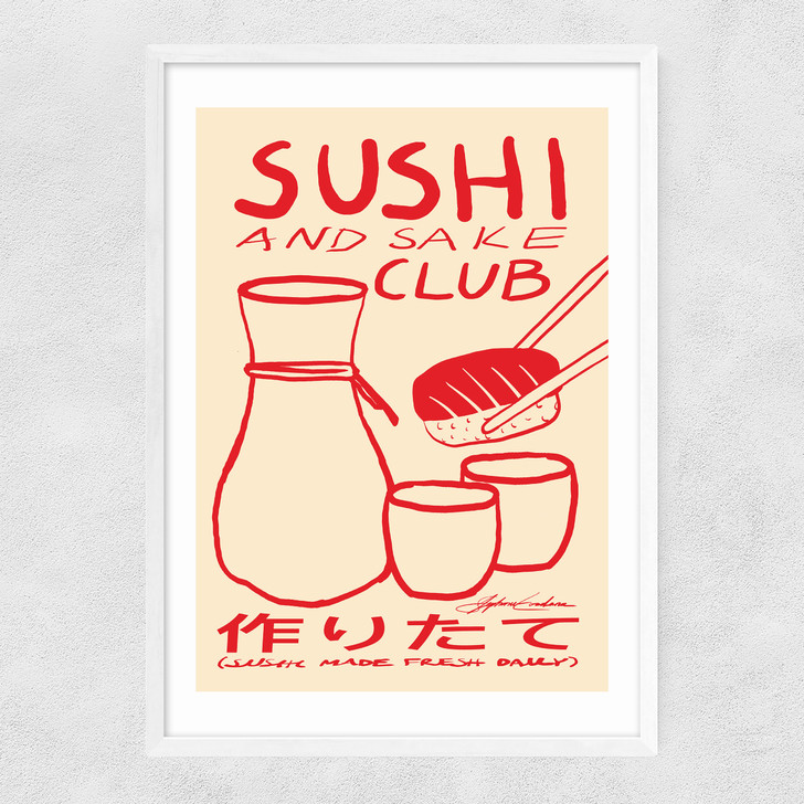 Sushi & Sake Club Narrow White Frame