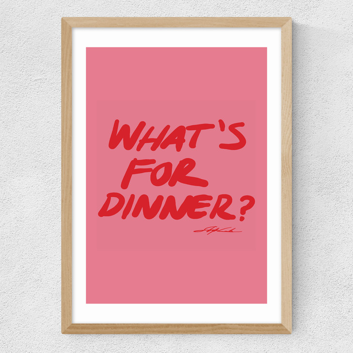 What's For Dinner Pink Medium Oak Frame