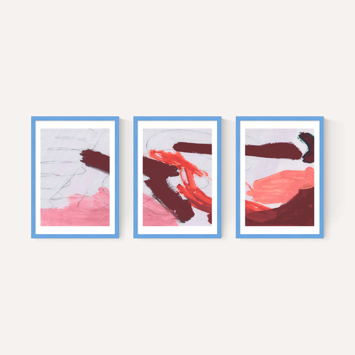 Pink Brush Triptych