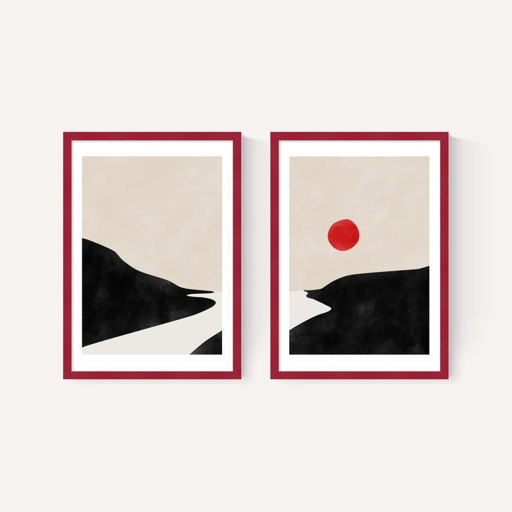Beige & Black Landscape Set