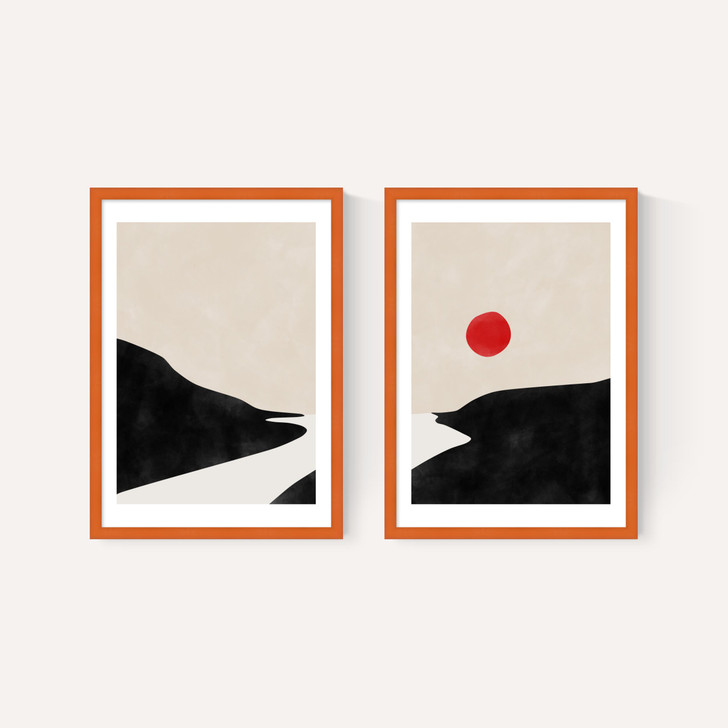 Beige & Black Landscape Set