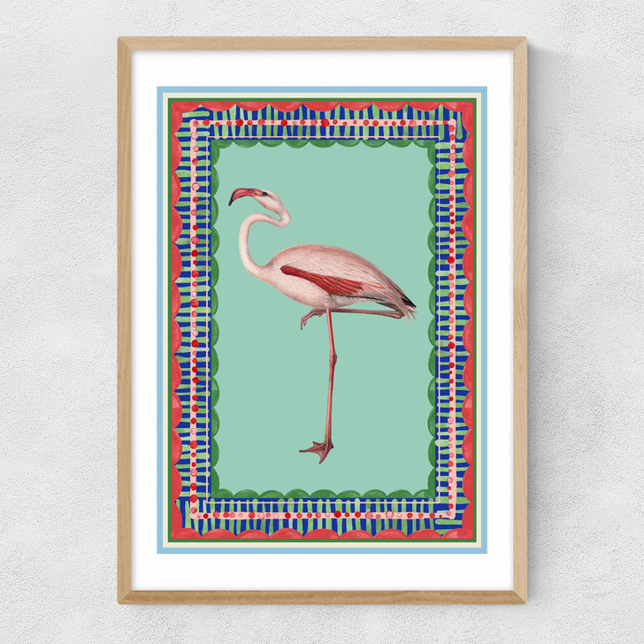 Birdframe Flamingo Narrow Oak Frame