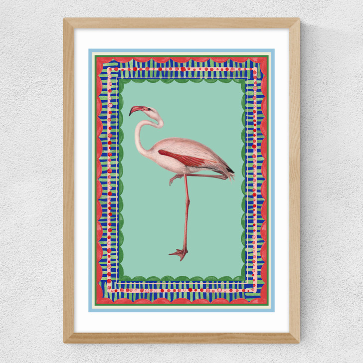 Birdframe Flamingo Medium Oak Frame