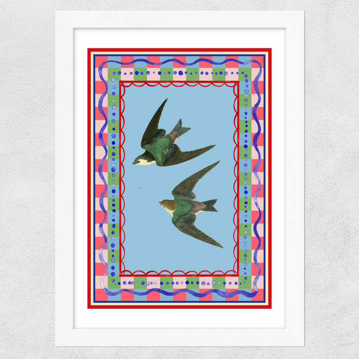Birdframe Swallows Wide White Frame
