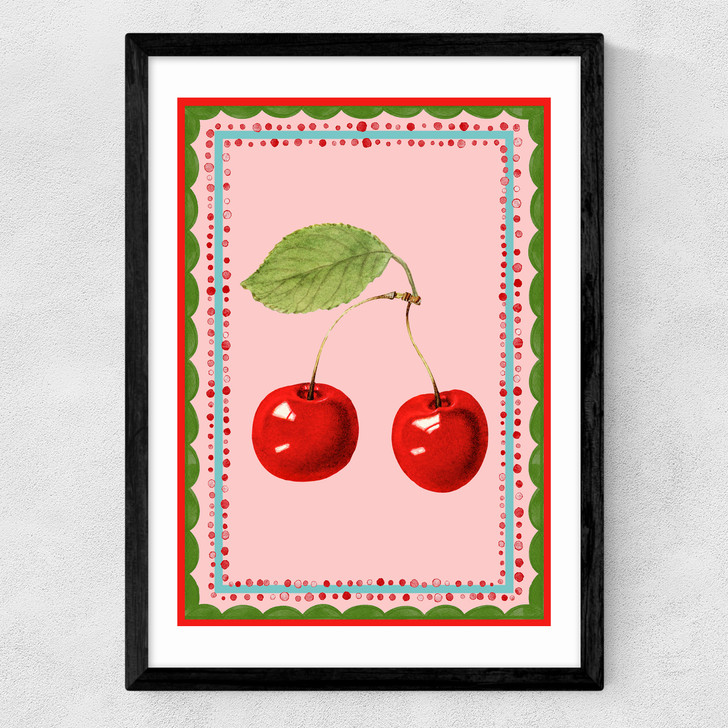 Carnival Cherries Medium Black Frame