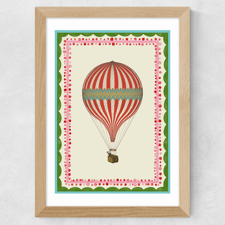 Carnival Hot Air Balloon Wide Oak Frame