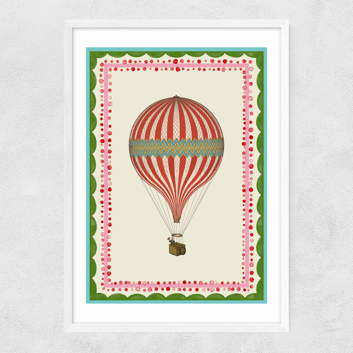 Carnival Hot Air Balloon Narrow White Frame
