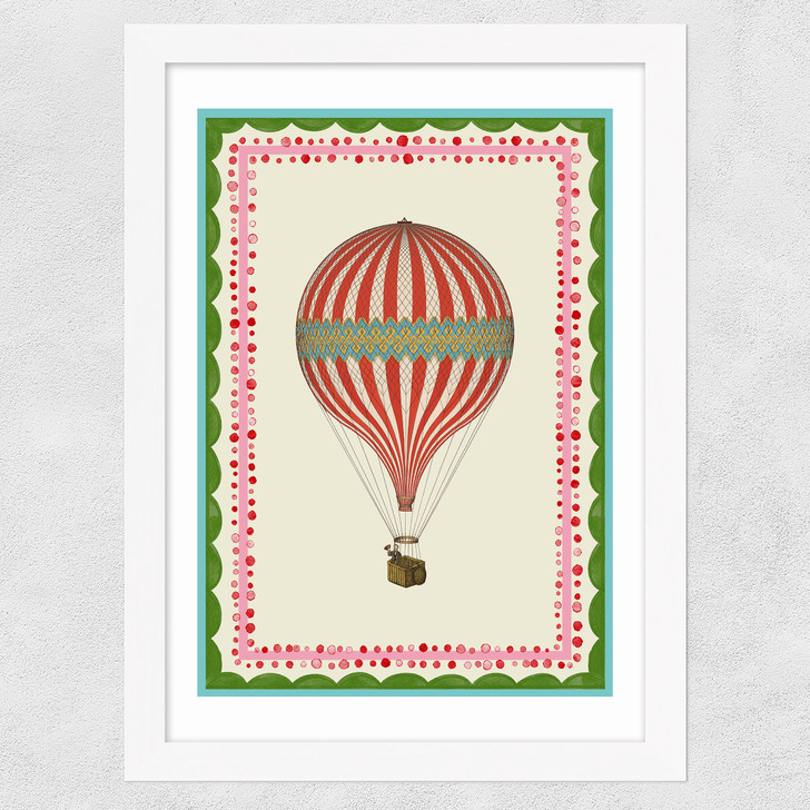 Carnival Hot Air Balloon Wide White Frame
