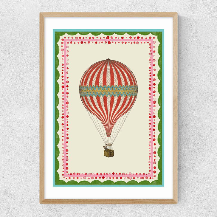 Carnival Hot Air Balloon Narrow Oak Frame