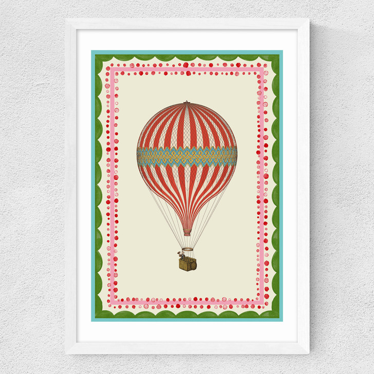 Carnival Hot Air Balloon Medium White Frame