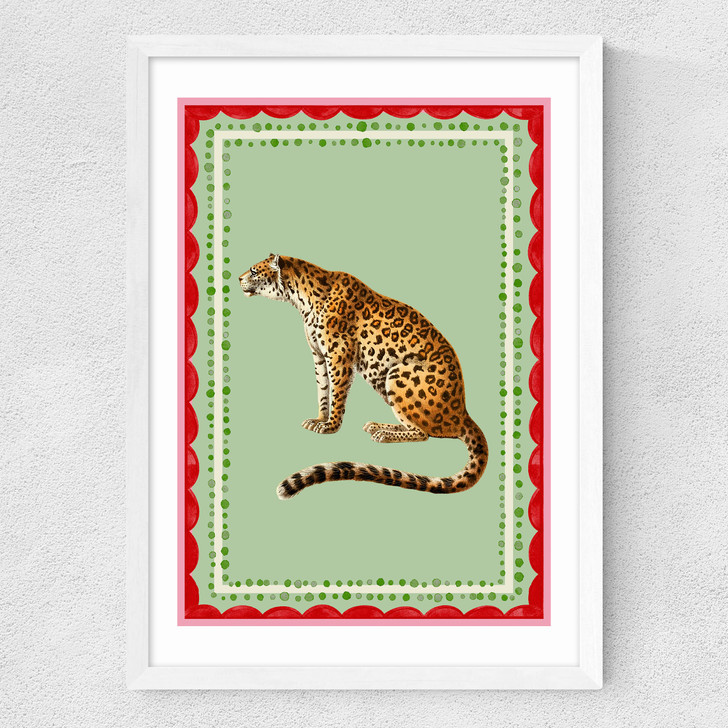 Carnival Leopard Medium White Frame
