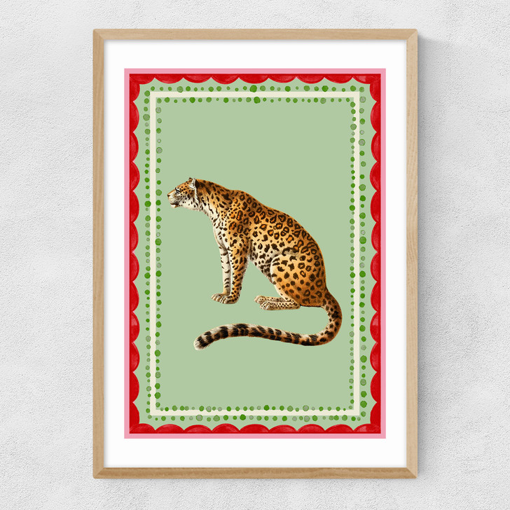 Carnival Leopard Narrow Oak Frame