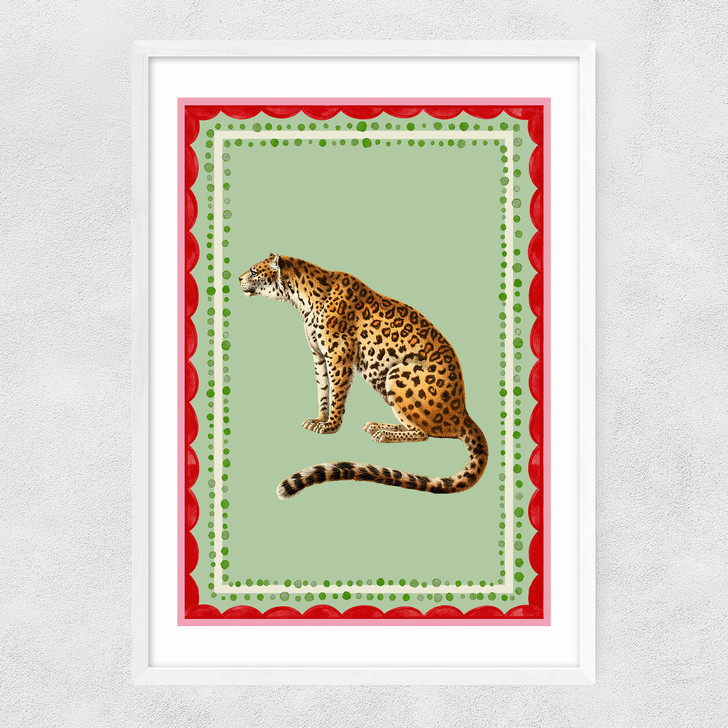 Carnival Leopard Narrow White Frame