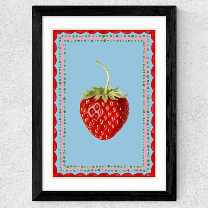Carnival Strawberry Wide Black Frame