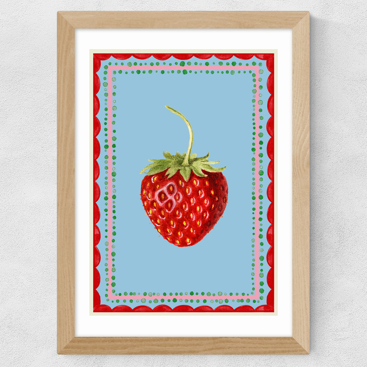 Carnival Strawberry Wide Oak Frame
