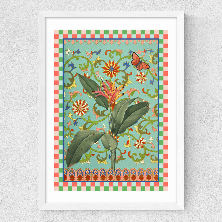 Flora & Pattern I Medium White Frame