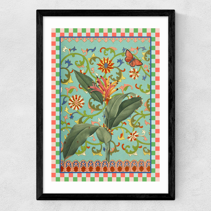 Flora & Pattern I Medium Black Frame