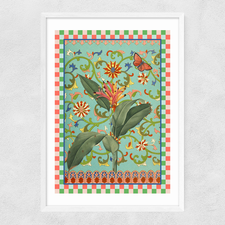 Flora & Pattern I Narrow White Frame