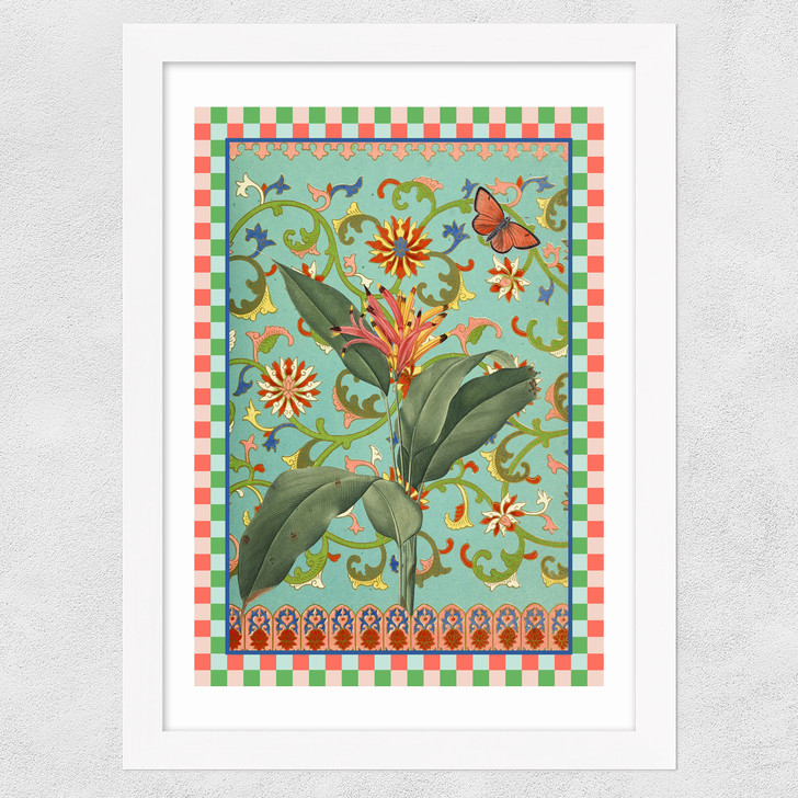 Flora & Pattern I Wide White Frame