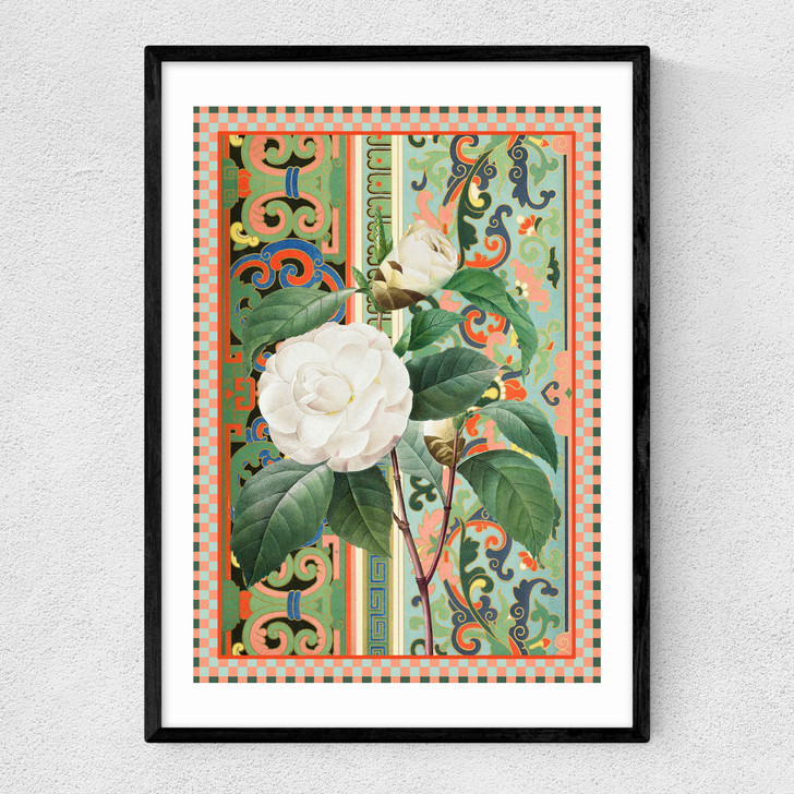 Flora & Pattern III Narrow Black Frame