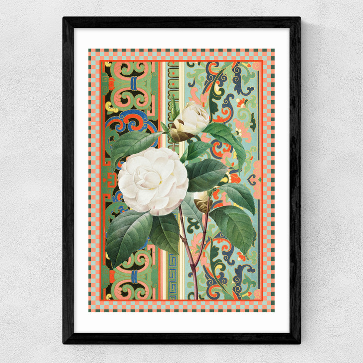 Flora & Pattern III Medium Black Frame