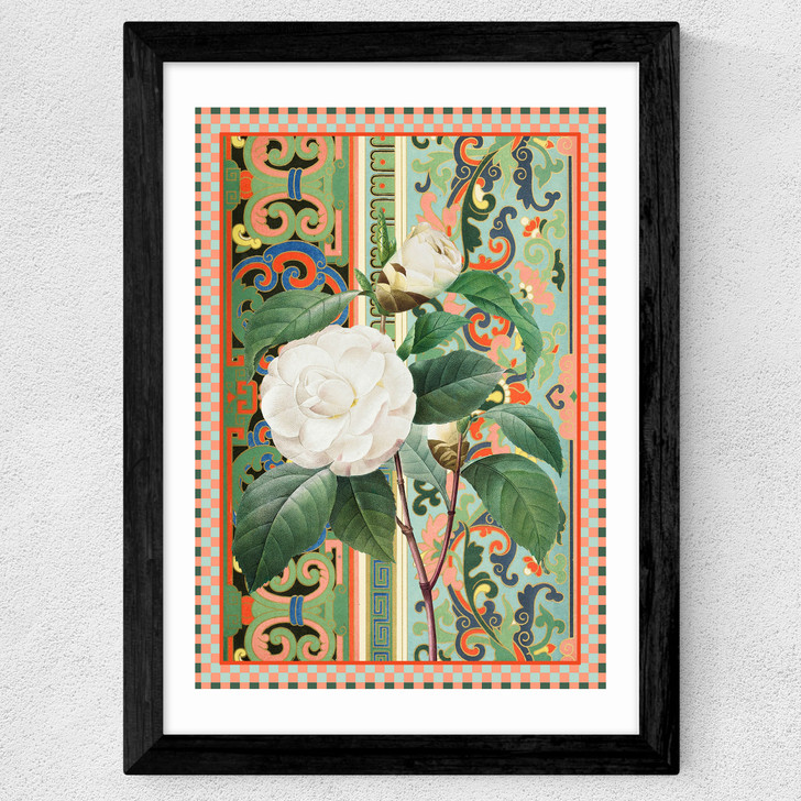 Flora & Pattern III Wide Black Frame