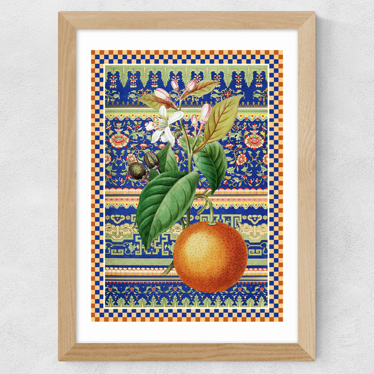 Flora & Pattern IV Wide Oak Frame