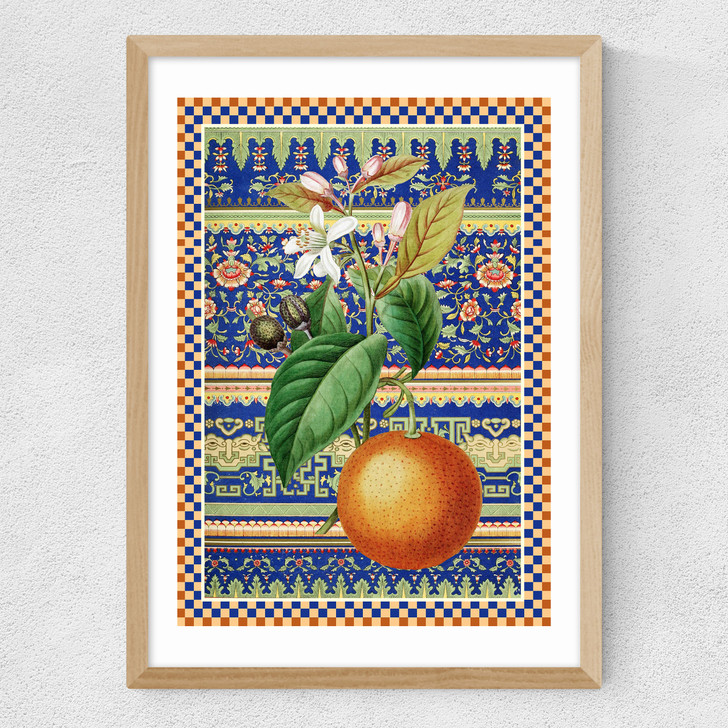 Flora & Pattern IV Medium Oak Frame