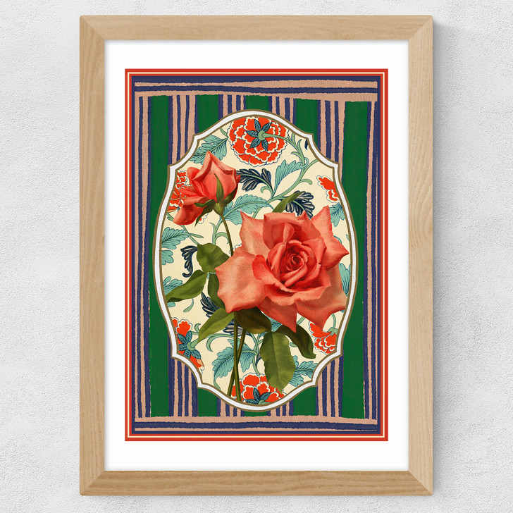 Flora & Pattern V Wide Oak Frame