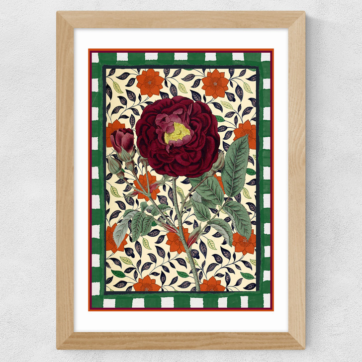 Flora & Pattern VI Wide Oak Frame