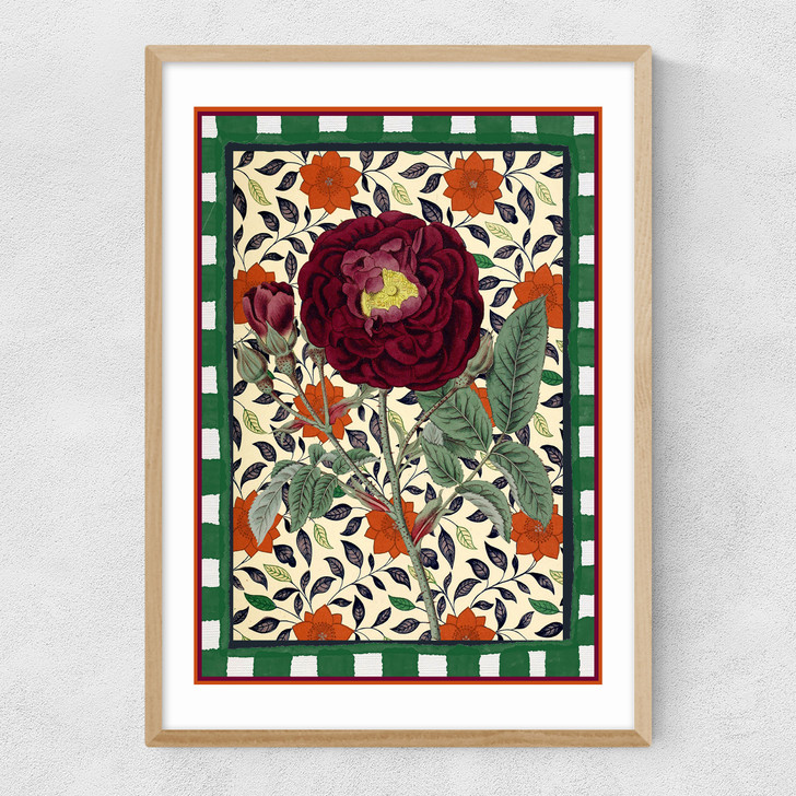 Flora & Pattern VI Narrow Oak Frame