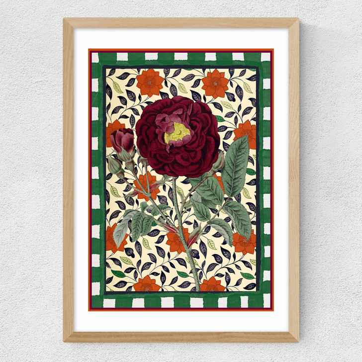 Flora & Pattern VI Medium Oak Frame