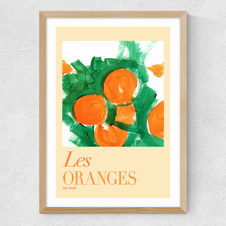 Les Oranges Une Étude I Medium Oak Frame