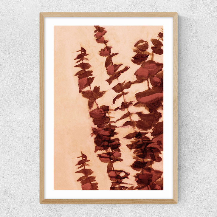 Eucalyptus Painting III Narrow Oak Frame