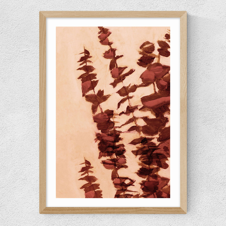 Eucalyptus Painting III Medium Oak Frame