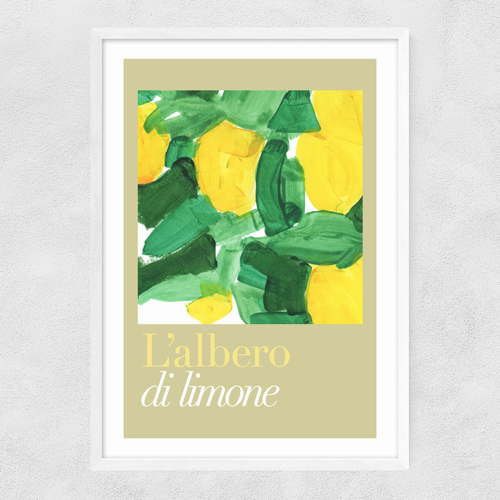 L'albero di limone II Narrow White Frame