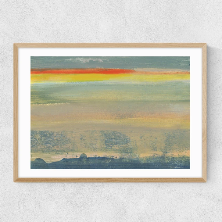 Painted Sky I Narrow Oak Frame