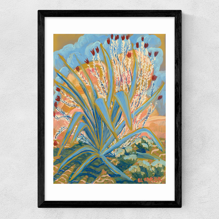 Agave Plant Medium Black Frame