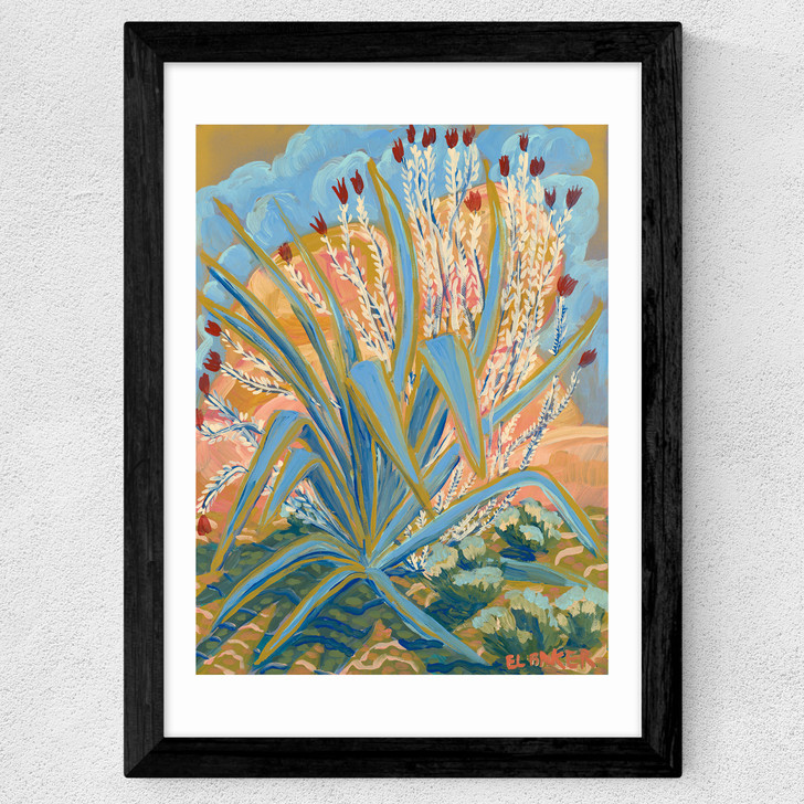Agave Plant Wide Black Frame